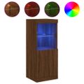 vidaXL Komoda s LED svetlami hnedý dub 41x37x100 cm