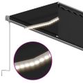 vidaXL Ručne zaťahovacia markíza s tienidlom a LED 6x3m antracitová