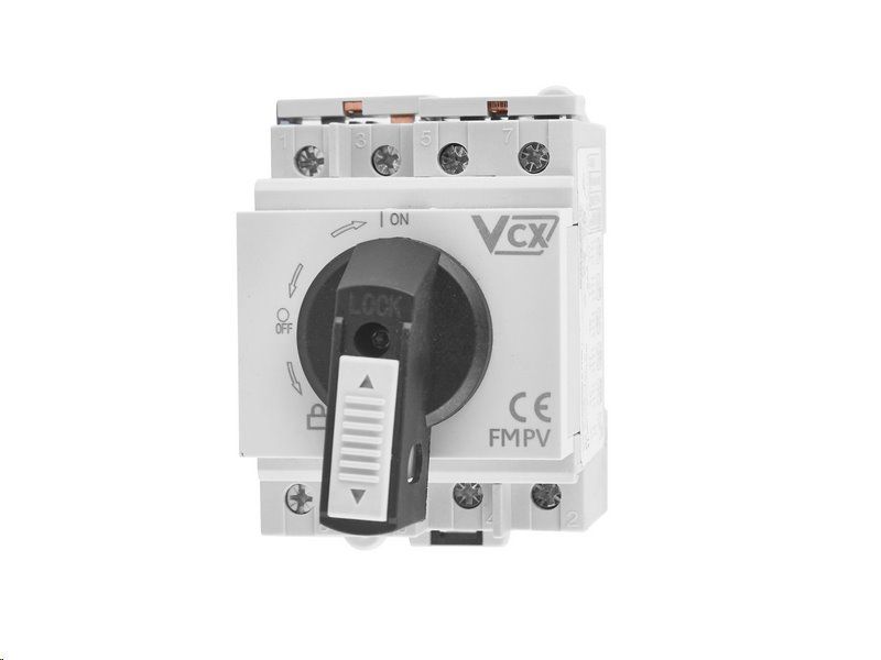 Vypínač otočný  VCX 4P 32A 1200V DC, na DIN lištu