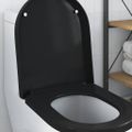 vidaXL WC sedadlo Nastaviteľné Čierna 48 x 36,5 x 4,5 cm Polypropylén