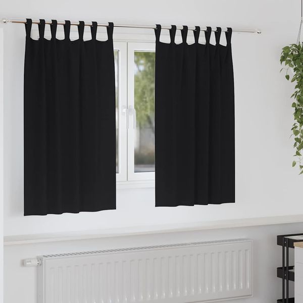 vidaXL Záclony na zatemnenie s krúžkami 2 pcs Čierna 140 x 140 cm