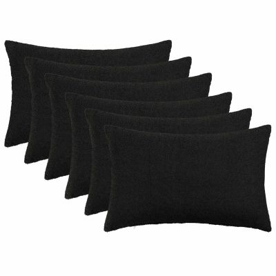 vidaXL Poťah na podložku 6 pcs HEERLEN Čierna 40 x 60 cm Bouclé