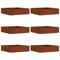 vidaXL Obrubník trávnika 6 ks 50 x 50 x 13 cm Hrdzavý