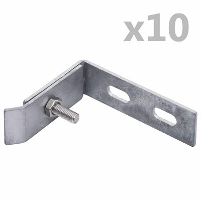 vidaXL Nástenný konektor 10 sád strieborný