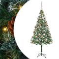 vidaXL Umelý vianočný stromček s 300 LED-i Zelená 180 cm PVC a oceľ