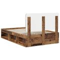 vidaXL Rám postele Staré drevo 135 x 190 cm Masívne borovicové drevo