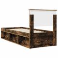 vidaXL Rám postele Dymová dub 75 x 190 cm Masívne borovicové drevo
