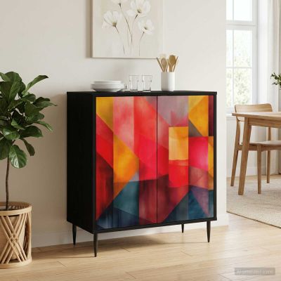vidaXL Servírovacia skriňa HEESCH Čierny dub 69 x 33 x 76 cm