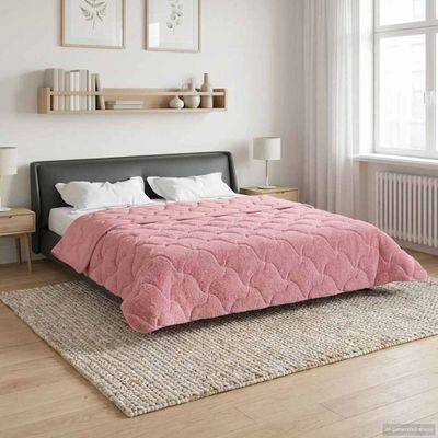 vidaXL Zimný prehoz Ružová 220 x 240 cm Mikrofáza a Teddy fleece