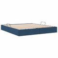 vidaXL Otomanový posteľný rám s úložiskom Modrá 160 x 200 cm látka