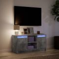vidaXL TV stolík s LED betónovosivý 100x34x50 cm kompozitné drevo