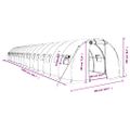 vidaXL Fóliovník s oceľovým rámom biely 54 m² 18x3x2 m