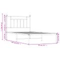 vidaXL Kovový rám postele s čelom biely 80x200 cm