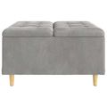 vidaXL Ottoman s Úložným Priestorom Svetlosivá 80 x 80 x 45 cm Zamat