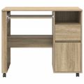 vidaXL Stôl na kolieskach Sonoma dub Kompozitné drevo 91 x 50 x 77 cm