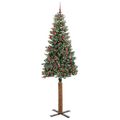 vidaXL Úzky vianočný stromček s 300 LED-i so stojanom Zelená 210 cm