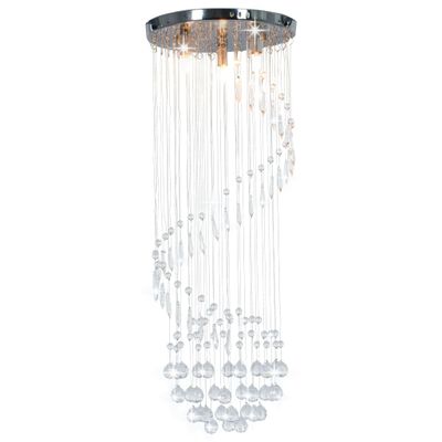 vidaXL Stropná lampa s krištálikmi, strieborná, špirála G9
