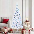vidaXL Umelý vianočný stromček s 300 LED-i Biela 180 cm PVC a oceľ