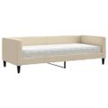 vidaXL Denná posteľ s matracom krémová 80x200 cm látka