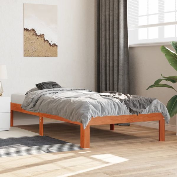 vidaXL Posteľ bez matraca voskovo hnedá 90x190cm masívna borovica