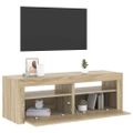 vidaXL TV skrinka s LED svetlami dub sonoma 120x35x40 cm