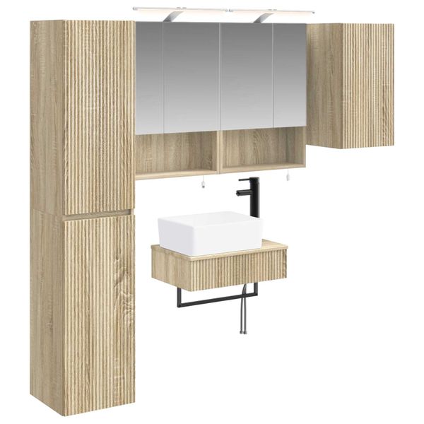 vidaXL Sada kúpeľňového nábytku 5 pcs Dub sonoma