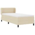 vidaXL Posteľ s pružinovým rámom Krémová 80 x 200 cm látka