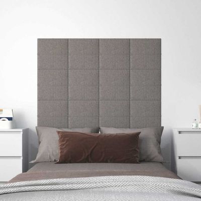 vidaXL Nástenné panely 12 ks bledosivé 30x30 cm látkové 1,08 m²