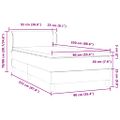 vidaXL Posteľný rám boxsping s matracom bledosivý 90x220 cm zamat