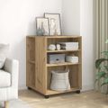 vidaXL Príručný stolík a kolieska dub artisan 55x60x78cm kompoz. drevo