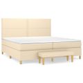 vidaXL Boxspring posteľ s matracom krémová 200x200 cm látka