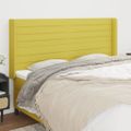 vidaXL Čelo postele so záhybmi zelený 203x16x118/128 cm látka