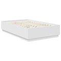 vidaXL Rám postele s LED pásikmi Biela 135 x 190 cm Kompozitné drevo