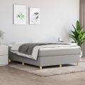 vidaXL Posteľný rám s boxspringom bledosivý 140x200 cm látka
