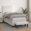 vidaXL Boxspring posteľ s matracom biela 80x200 cm umelá koža