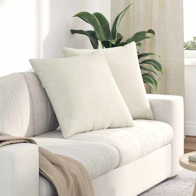 vidaXL Vankúše na pohovku 2 pcs Krémová 60 x 60 cm Kordúrová tkanina