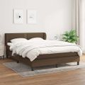 vidaXL Boxspring posteľ s matracom tmavohnedá 140x200 cm látka