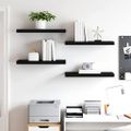vidaXL Plávajúce nástenné police 4 ks, čierne 60x23,5x3,8 cm, MDF