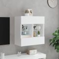 vidaXL TV nástenná skrinka s LED svetlami biela 58,5x30x60,5 cm