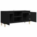 vidaXL TV stolík nohy z masívneho dreva čierny 103,5x35x50cm