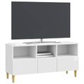 vidaXL TV skrinka 102 x 34,5 x 50 cm Biela s vysokým leskom