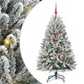 vidaXL Umelý Sklápací Vianočný Stromček 150 LED Zelená a biela 150 cm