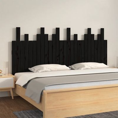 vidaXL Nástenné čelo postele čierne 166x3x80 cm masívna borovica