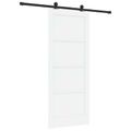 vidaXL Posuvné dvere Biela a čierna 83 x 202 cm Borovicový masív