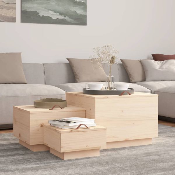 vidaXL Úložné boxy s vekom 3 ks masívna borovica