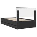vidaXL Rám postele so zásuvkou Čierna 100 x 200 cm Inžinierske drevo