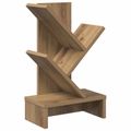 vidaXL Polica na knihy Tree 3-podlažná 30 x 18 x 48 cm Dub artisan