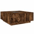 vidaXL Konferenčný stolík s nekonečnými LED dymový dub 100x100x40 cm