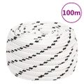 vidaXL Pracovné lano biele 16 mm 100 m polyester