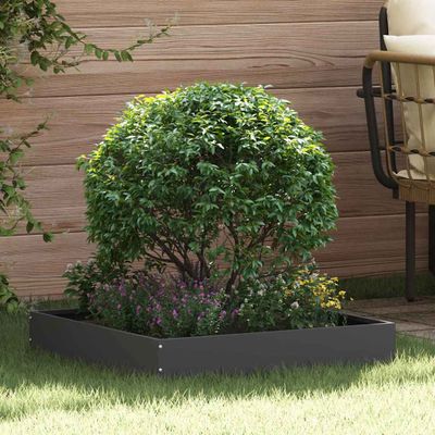 vidaXL Obrubník trávnika 6 ks 60 x 60 x 13 cm Oceľ Čierna